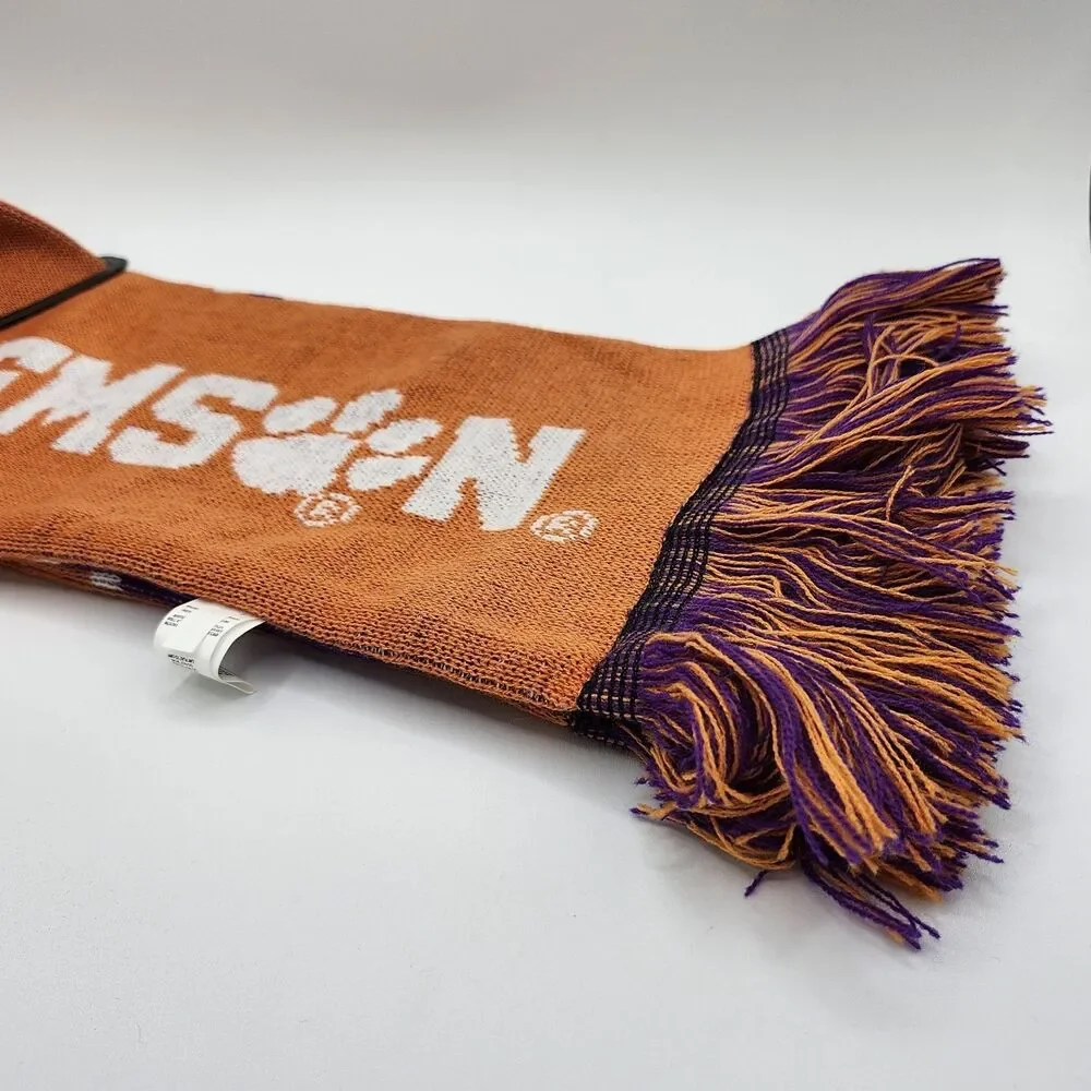 FOCO Clemson Tigers Orange & Purple Reversible Scarf (NWT)